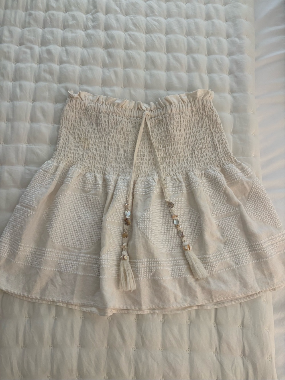 Smocked Creme Zara Skirt